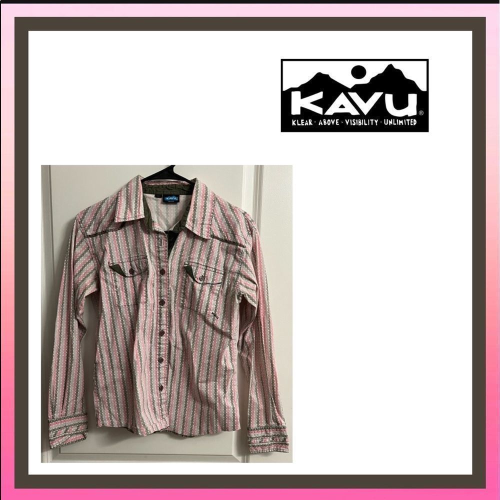 Kavu Patterned Button Down Western Outdoor Hiking Shirt Size M
